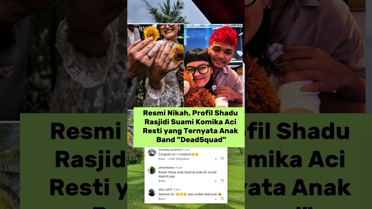 Selamat, Komika Aci Resti Resmi Menikah Dengan Shadu Rasjini Salah satu Personil Band Legend