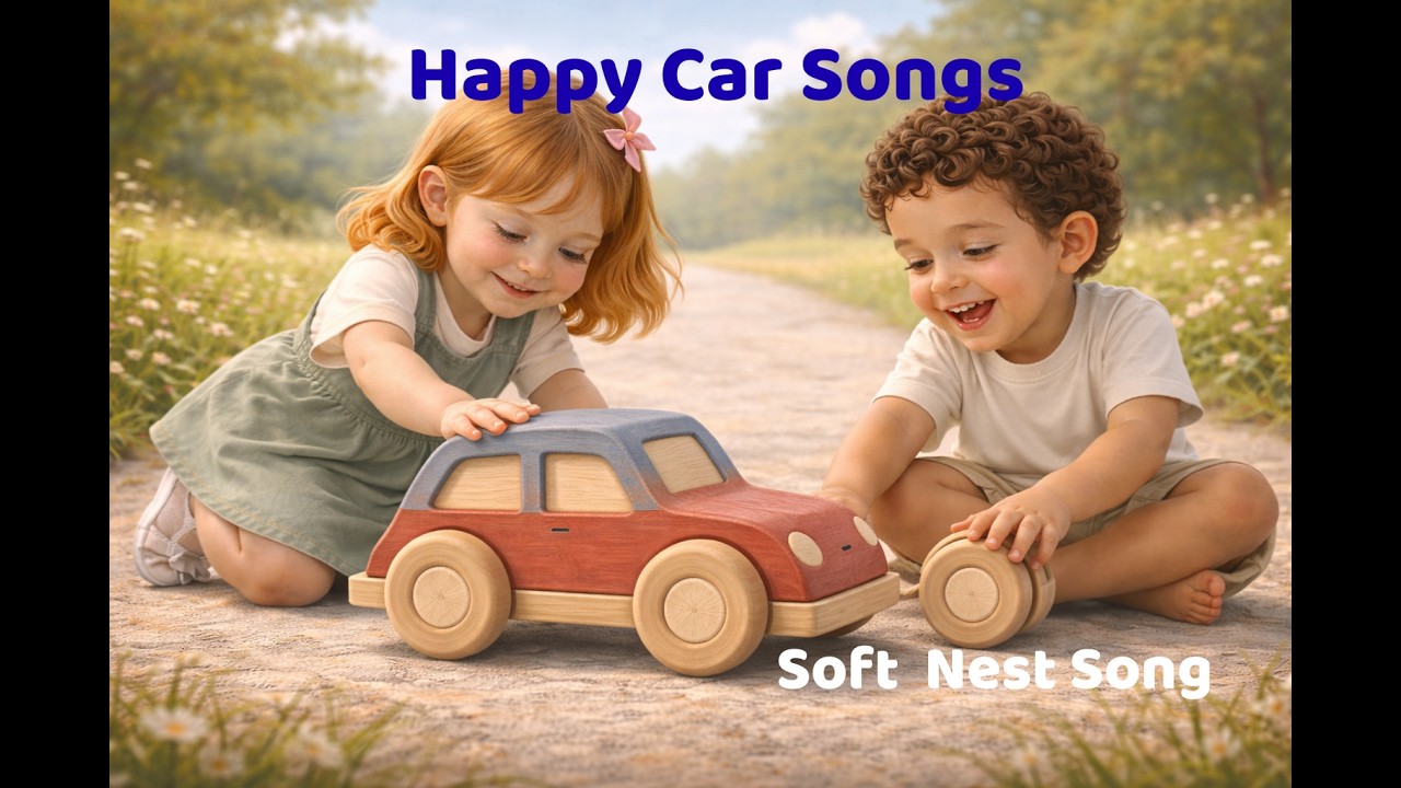 Wheels Go Round Slow 🚗 Fun Toddler Travel Music | Soft Nest