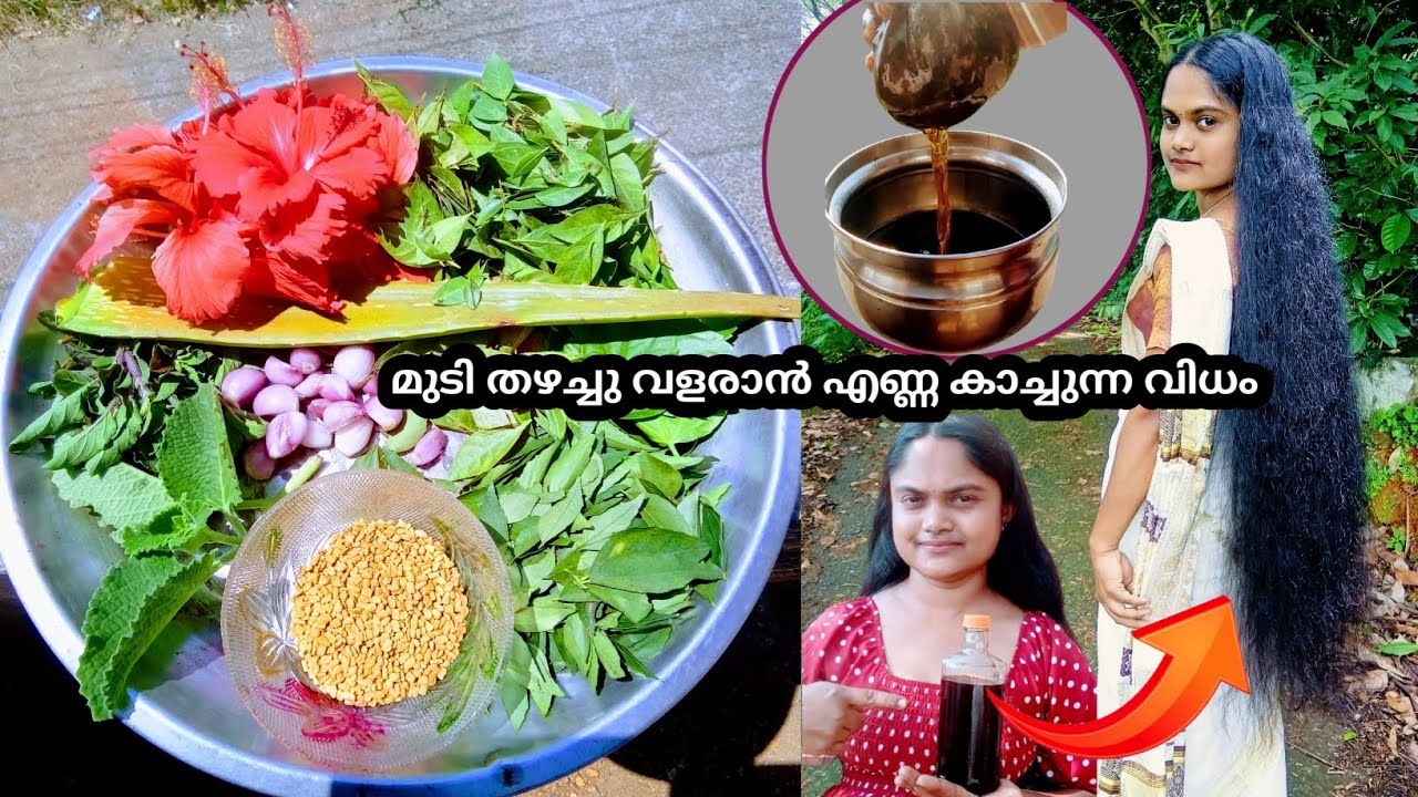 മുടി വളർച്ച ഇരട്ടിയാക്കാൻ എണ്ണ കാച്ചുന്ന വിധം | Herbal Hair Oil for Hair Growth | Hair Oil Malayalam