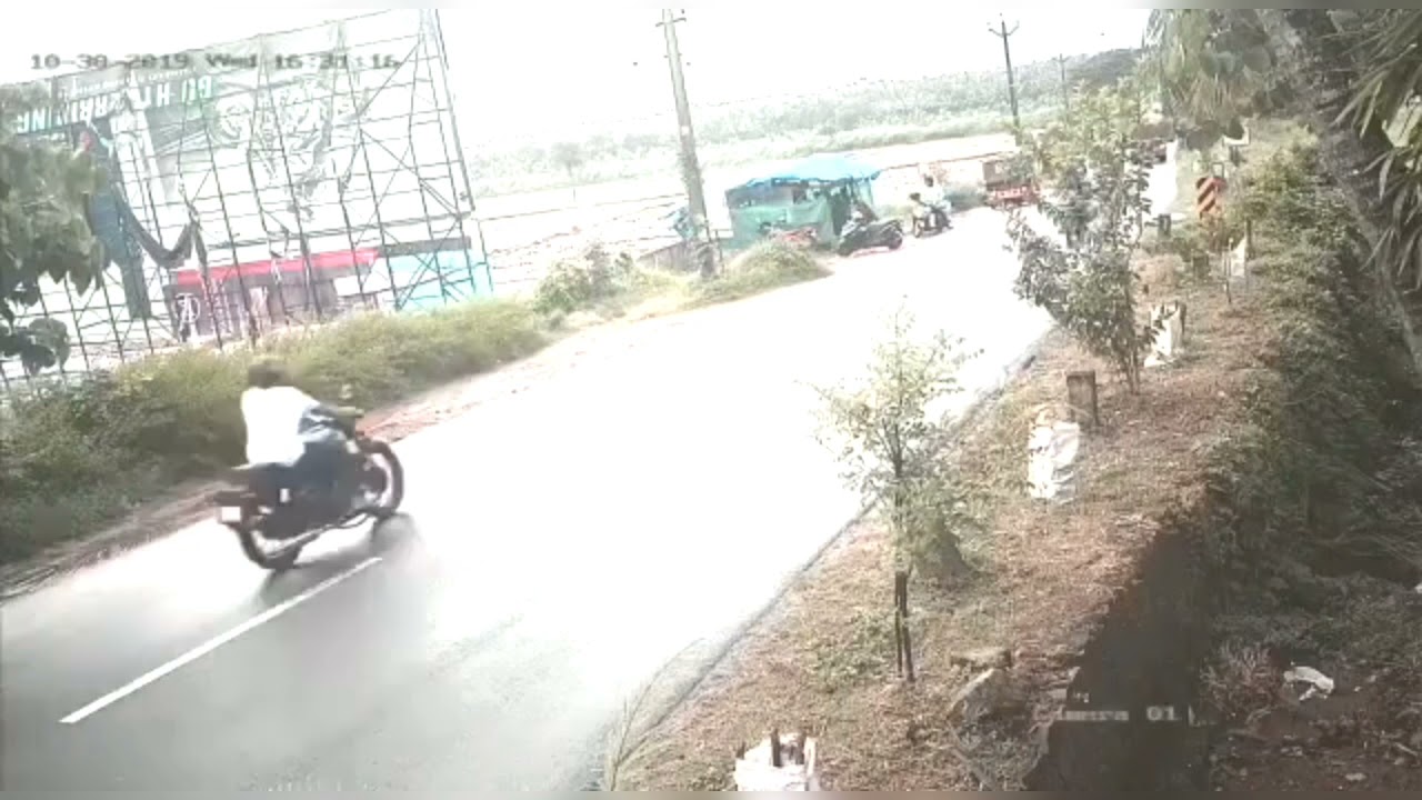 Bus and Scooty #Accident. CCTV Footage