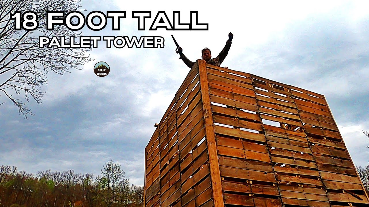 Pallet Tower WALLS COMPLETE - 18 Foot Walls are Finished