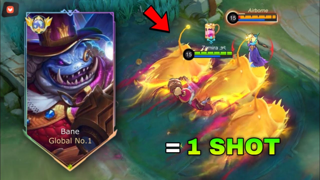 BANE 100% MAGIC BURST BUILD DAMAGE!🔥 INSANE ONE SHOT IN RANK GAME (must watch)