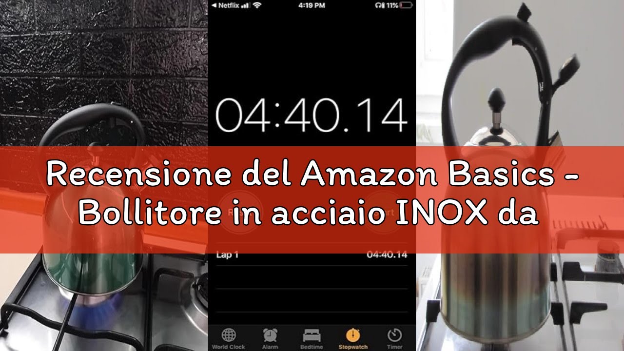 Recensione del Amazon Basics - Bollitore in acciaio INOX da 2.3 l, Blu foglia di tè