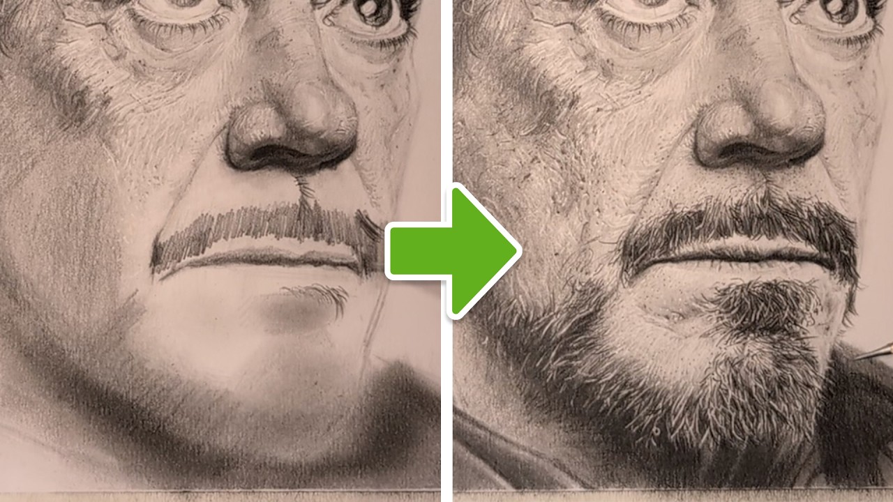 【TUTO】: How tu draw Iron Man's beard / 素描教程 - 如何畫鋼鐵人的鬍子