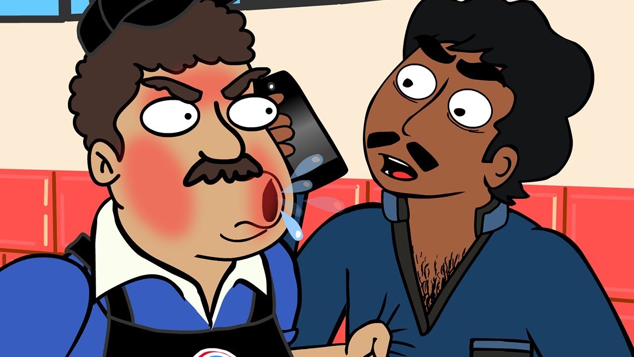 Indian Drives Fast Food Manager Insane (animated)