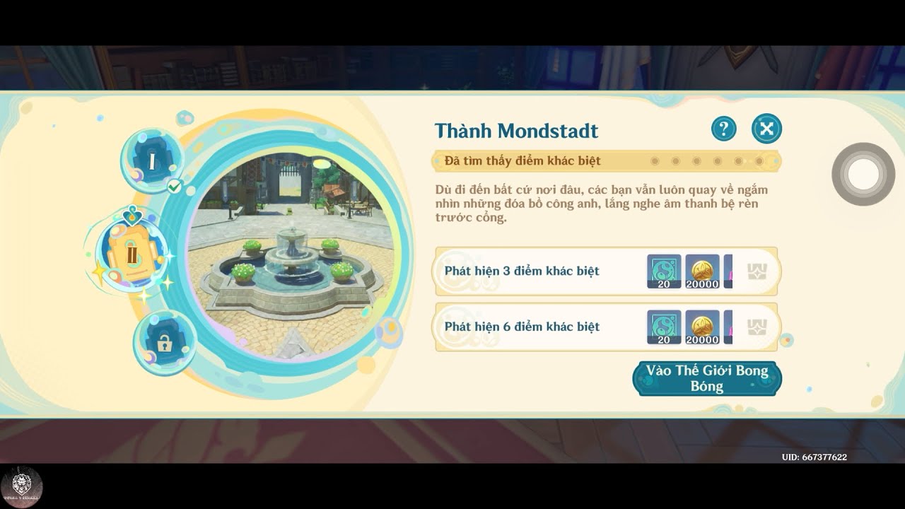 Thế Giới Bong Bóng Mondstadt 6.4 | Vị Trí 6 Điểm Khác Biệt