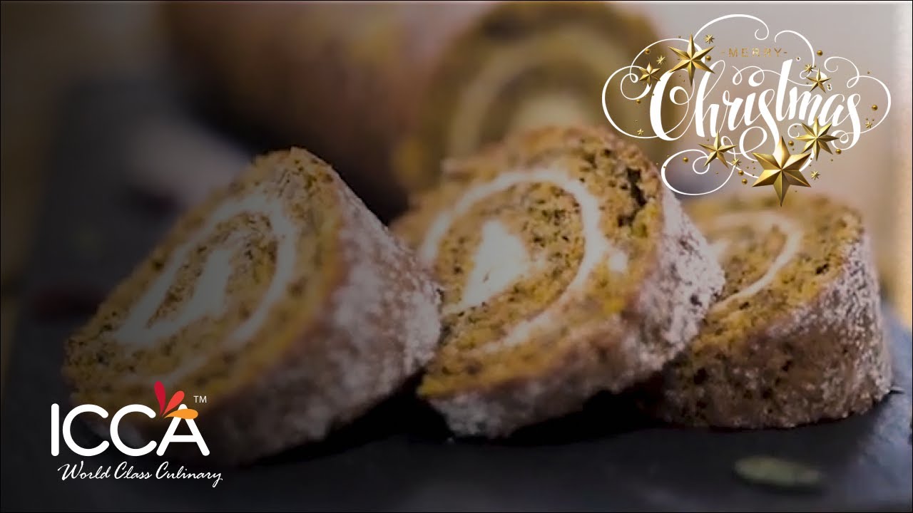 Christmas recipe 2020 - Pumpkin and Walnut Swiss Roll