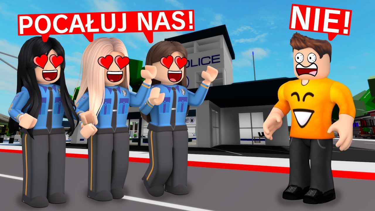 POLICJANTKI SIĘ WE MNIE ZAKOCHAŁY i ZROBIŁY MI TO... na Brookhaven RP w ROBLOX!
