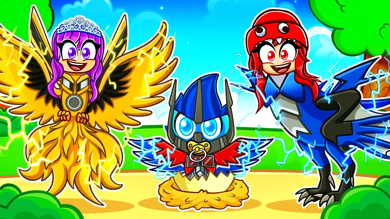 Born Into a TRANSFORMER FAMILY in Roblox Feather Family!