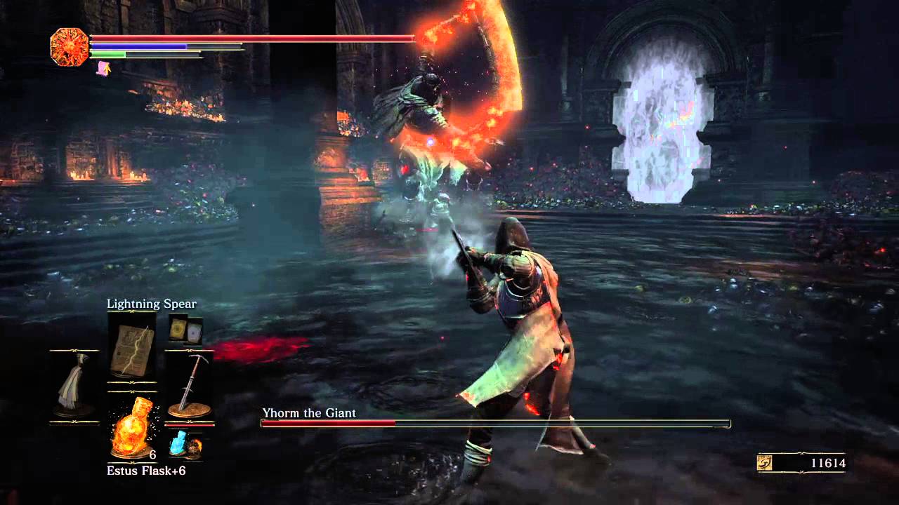 Onionguy vs giantguy (Yhorm the Giant)