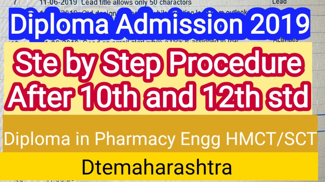 Diploma admission 2019-20 dtemaharashtra 2019