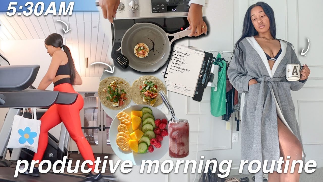 I AM PUTTING MY SELF FIRST: 5:30AM PRODUCTIVE MORNING ROUTINE *forcing myself to wake up early*