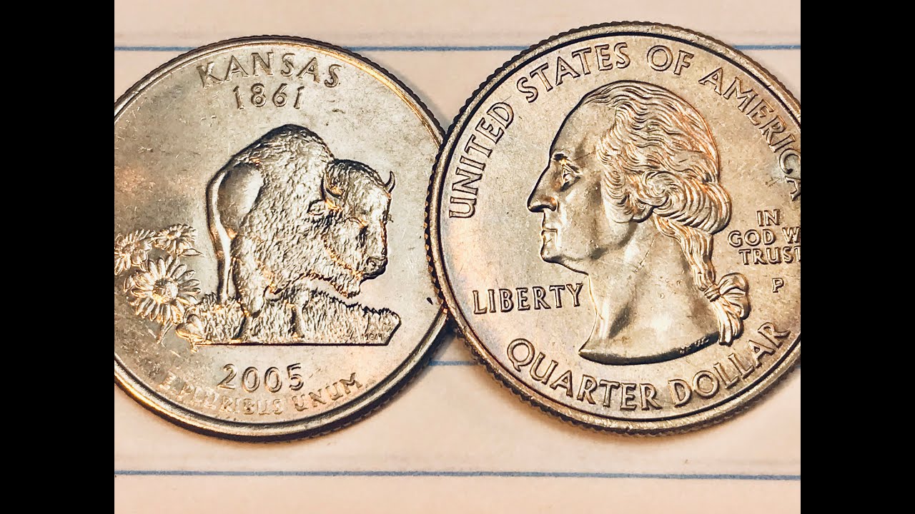 2005 US Quarter - #34 Kansas - State Quarter Errors - United States 50 State Washington Quarter Coin