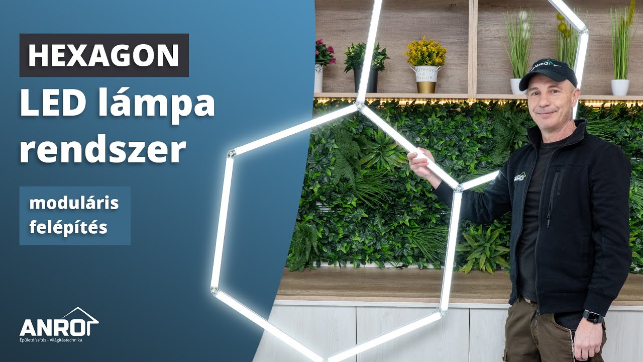 Hexagon LED lámpa: erős fényű világítás belső terekbe, műhelybe, irodába - mennyezetre és falra is!