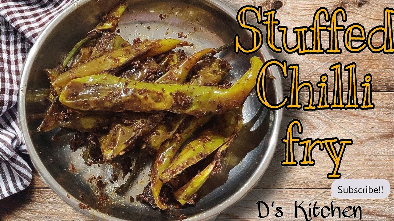 Stuffed Chilli Fry | Spicy & tasty side dish for rice & roti | Chilli Fry recipe