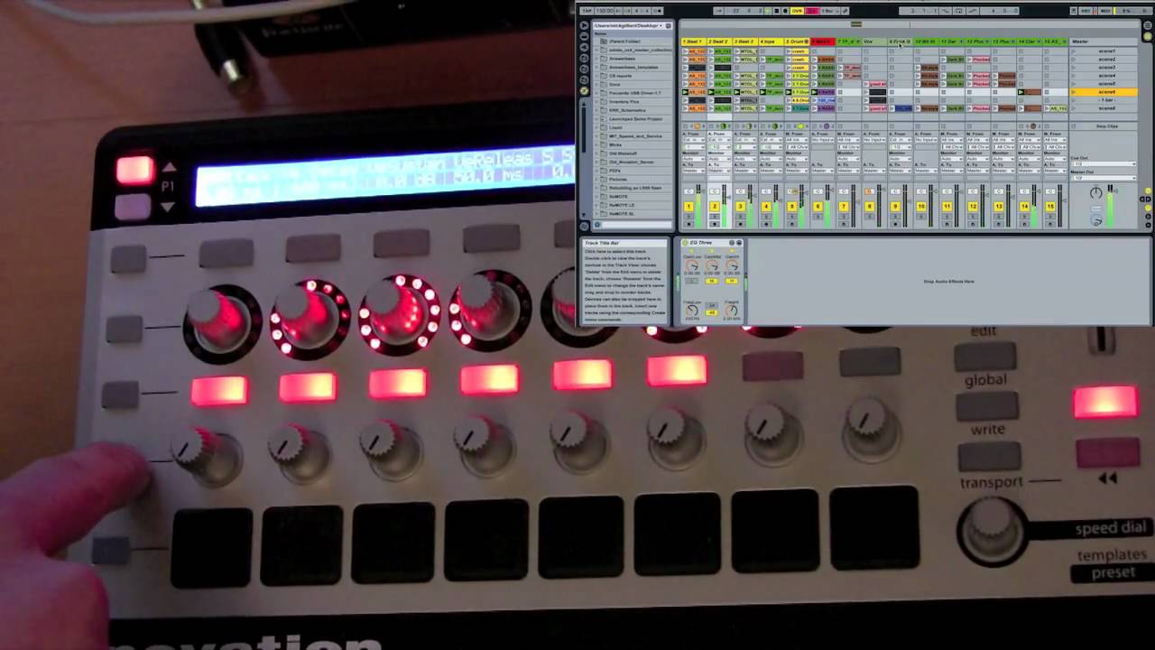 Novation // Controlling scenes and clips in Ableton Live with SL MkII