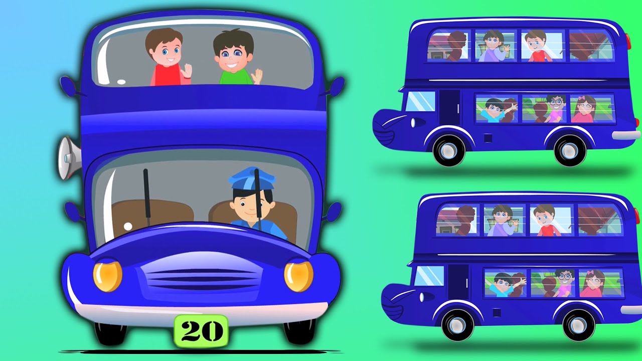 Les des roues sur l'azur bus tournent en rond | Comptines pour enfants | compilation