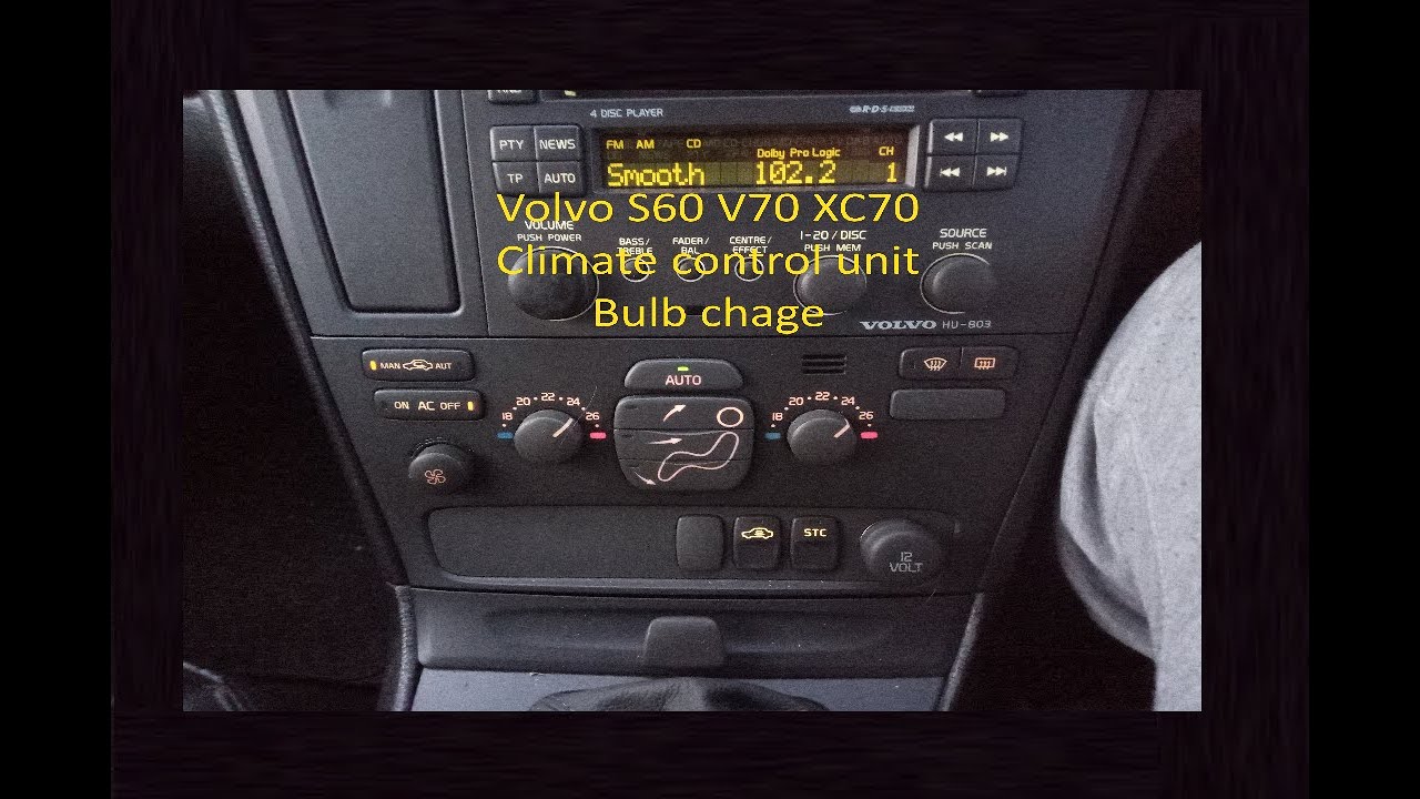 Замена лампы подсветки блока управления климатом/CCM в Volvo S60 S80 V70 XC70 XC90
