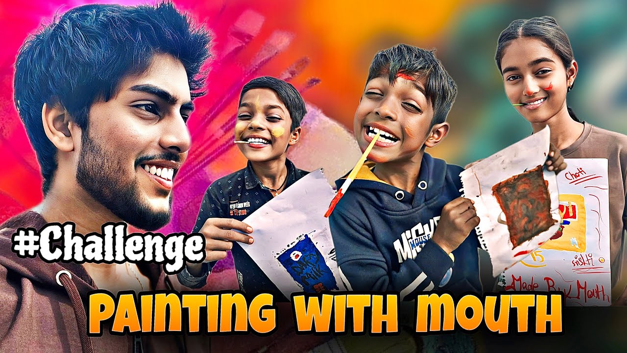 Painting with mouth 😳#challenge😡