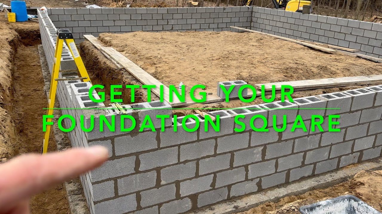 How we use strings and Batter boards to square foundations.