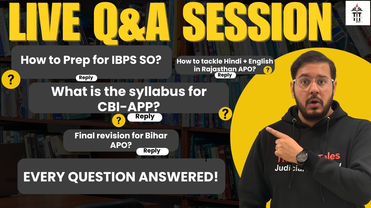 LIVE Q&A | CBI APP EXAM SYLLABUS| IBPS SO PREP | RAJASTHAN APO ENG+HINDI PREP | BY SHUBHAM SIR