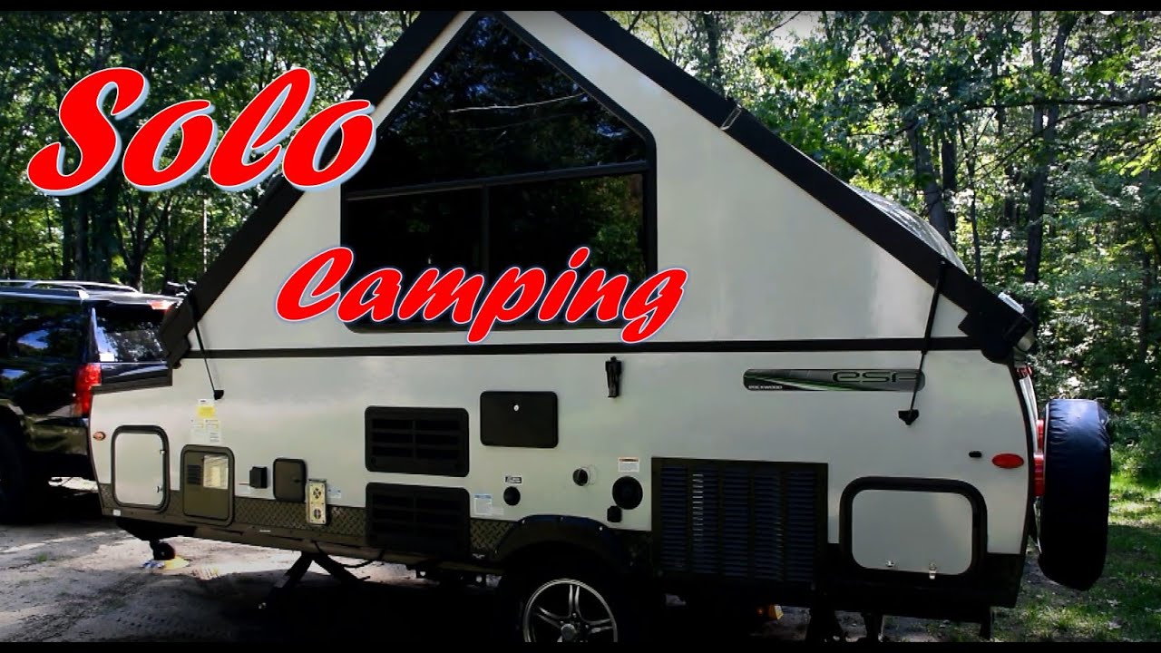 Rockwood A-Frame Camper Pop-up A122SESP setting up. Aliner. Foldable trailer