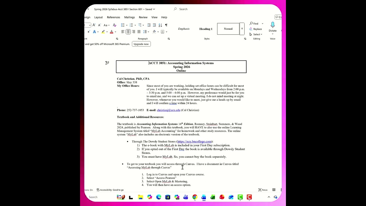 ACCT 3851 Spring 2026 Course Overview