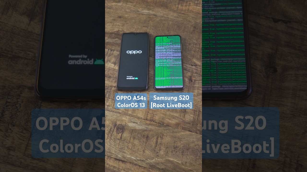 OPPO A54s vs. Samsung S20 boot up! ColorOS 13 vs. Android 12 [Root LiveBoot] #rooted #oppo #samsung