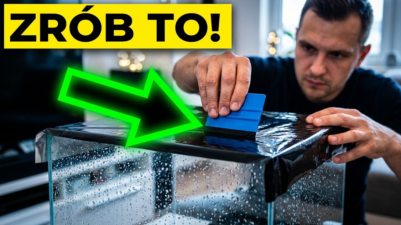 Oklejanie akwarium folią na mokro - krok po kroku