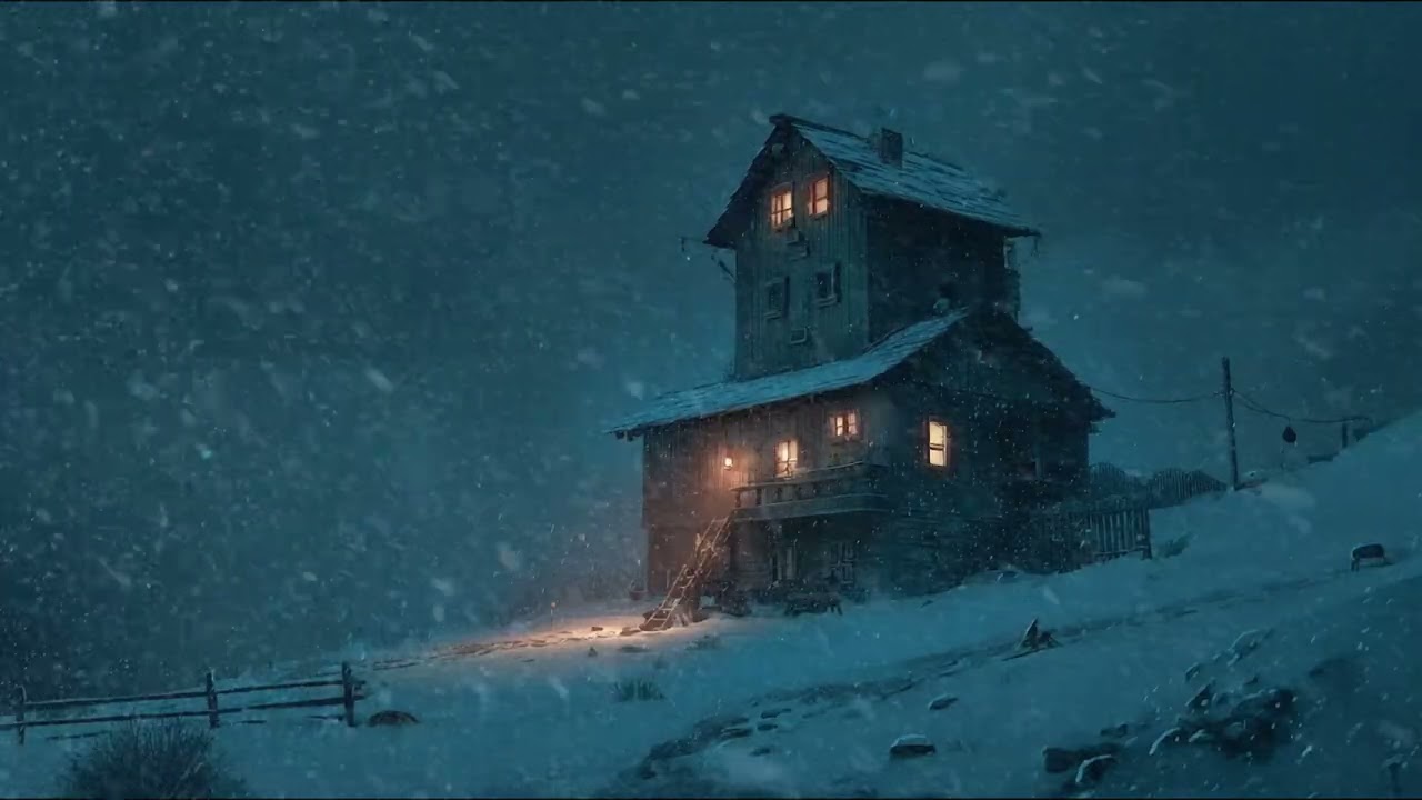 A Night Alone in a Mountain Blizzard ❄️ Deep Relaxing Wind ASMR