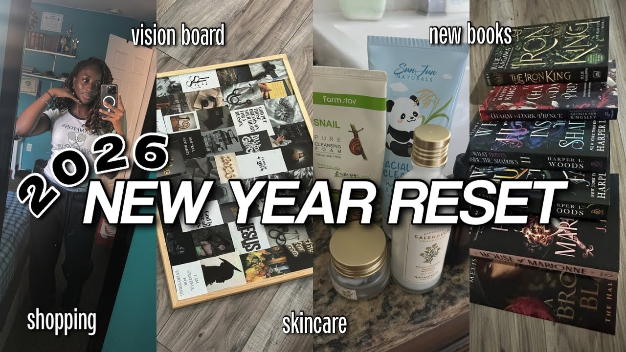 2026 NEW YEAR RESET | shopping, vision board, skincare, new books
