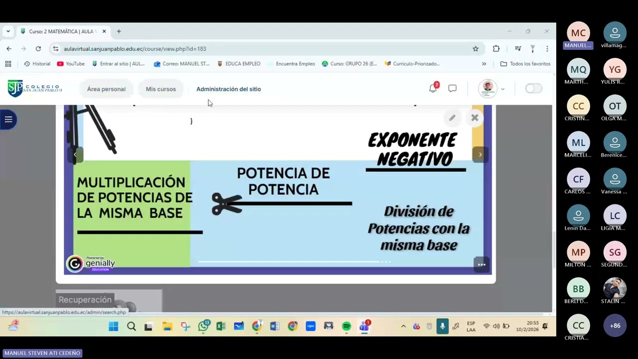 SEGUNDO LEYES DE EXPONENTES