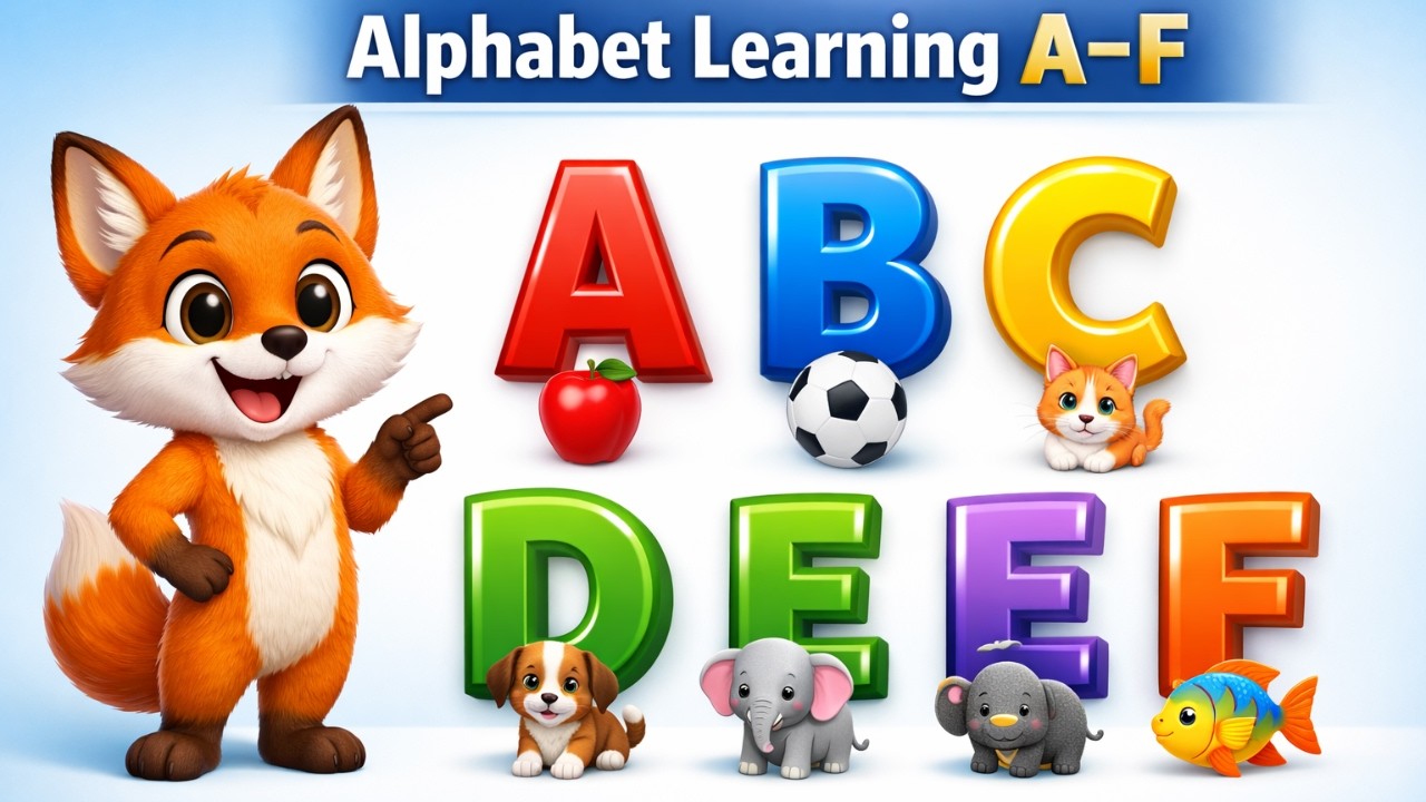 🔥 WOW! Learn A to F with Fox 🦊 | ABCDEF Fun Phonics for Kids | Super Easy Learning