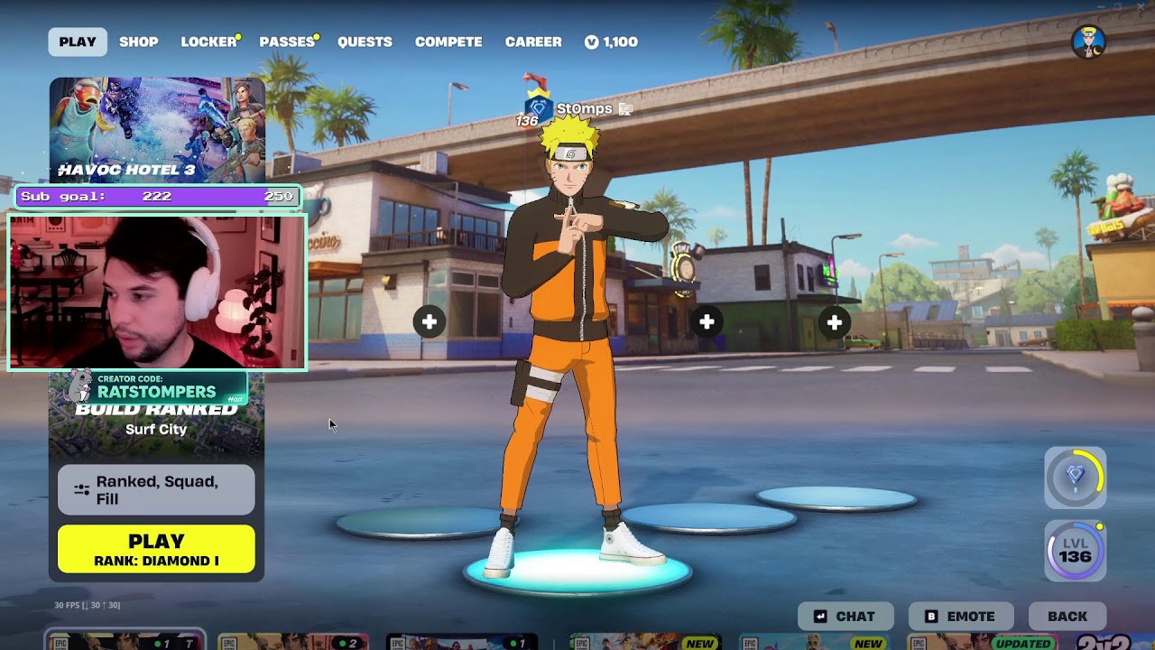 Crashing out on Fortnite Zero Build Reload