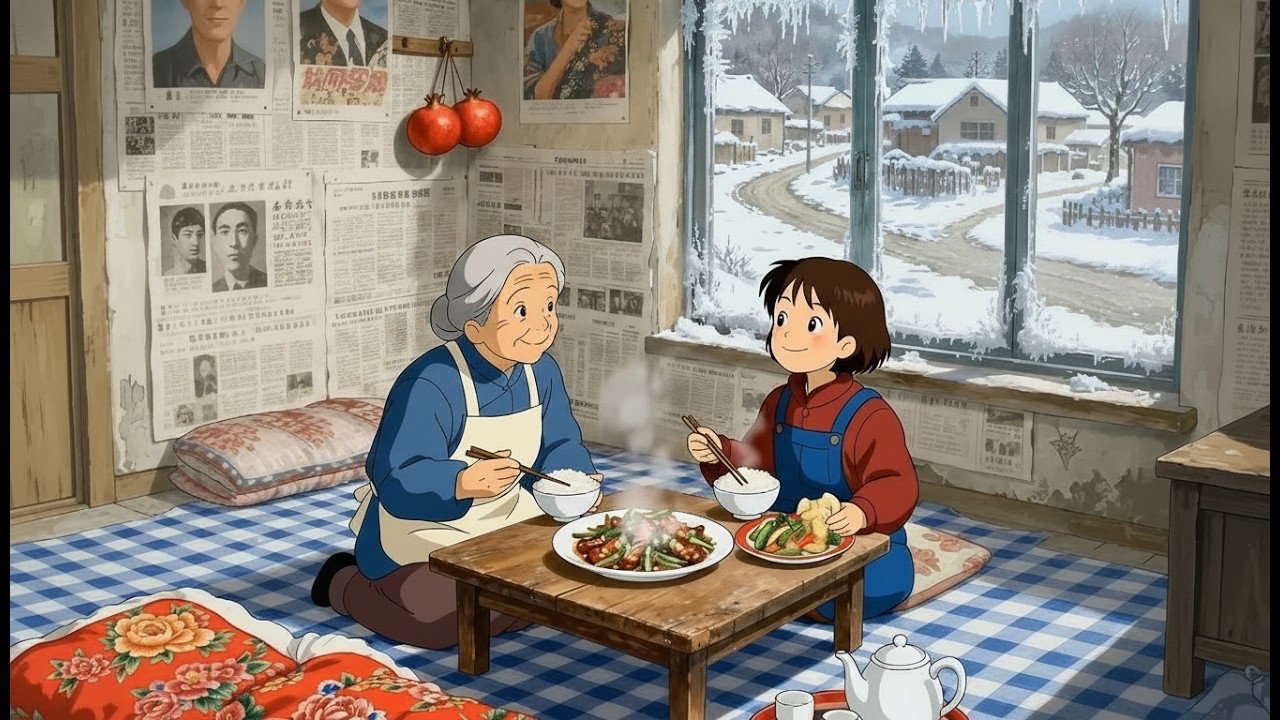 A Peaceful Winter Day With My Grandmother🍃 | Ghibli Style ASMR Video | Soft Ghibli