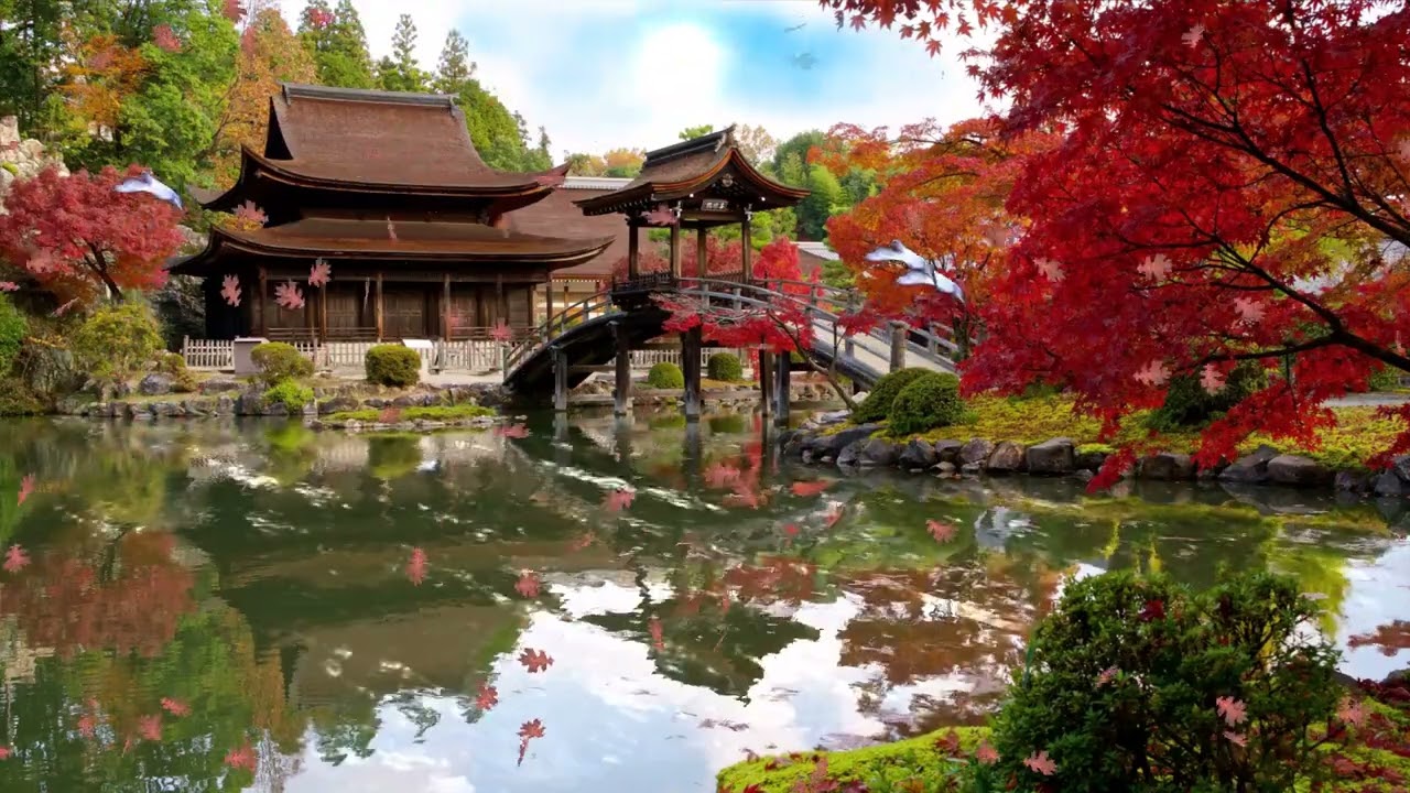 Japanese Meditation Zen Garden 禅の庭 Kebun | ASMR Ambience for Relaxation Reading Meditation Sleeping