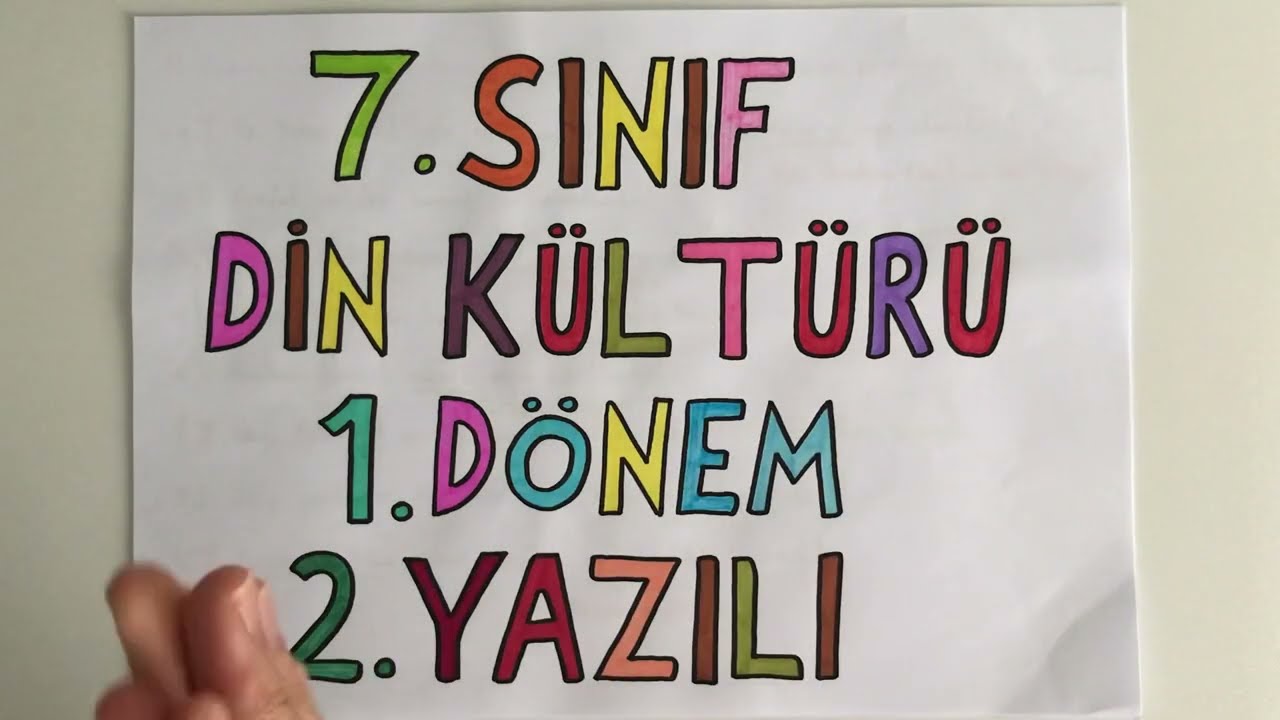7. Sınıf Din Kültürü 1. Dönem 2. Yazılı (puanlı yeni)
