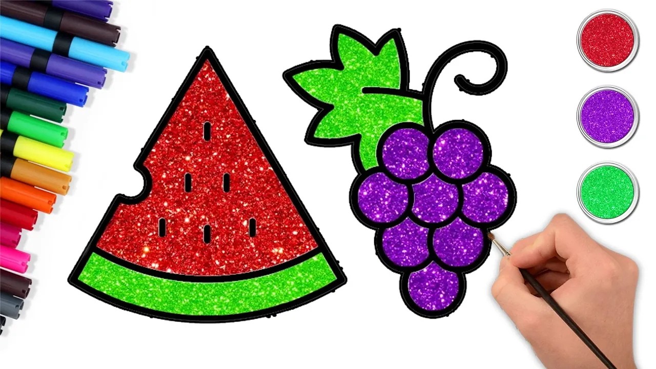 Grapes drawing | رسومات سهلة للاطفال | كيفية رسم الفراولة | Drawing Video For Kids