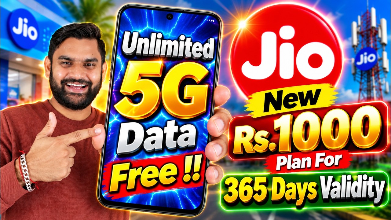 Jio New Rs.1,000 Recharge Plan Full Details | Unlimited 5G + Canva Pro + JioShield