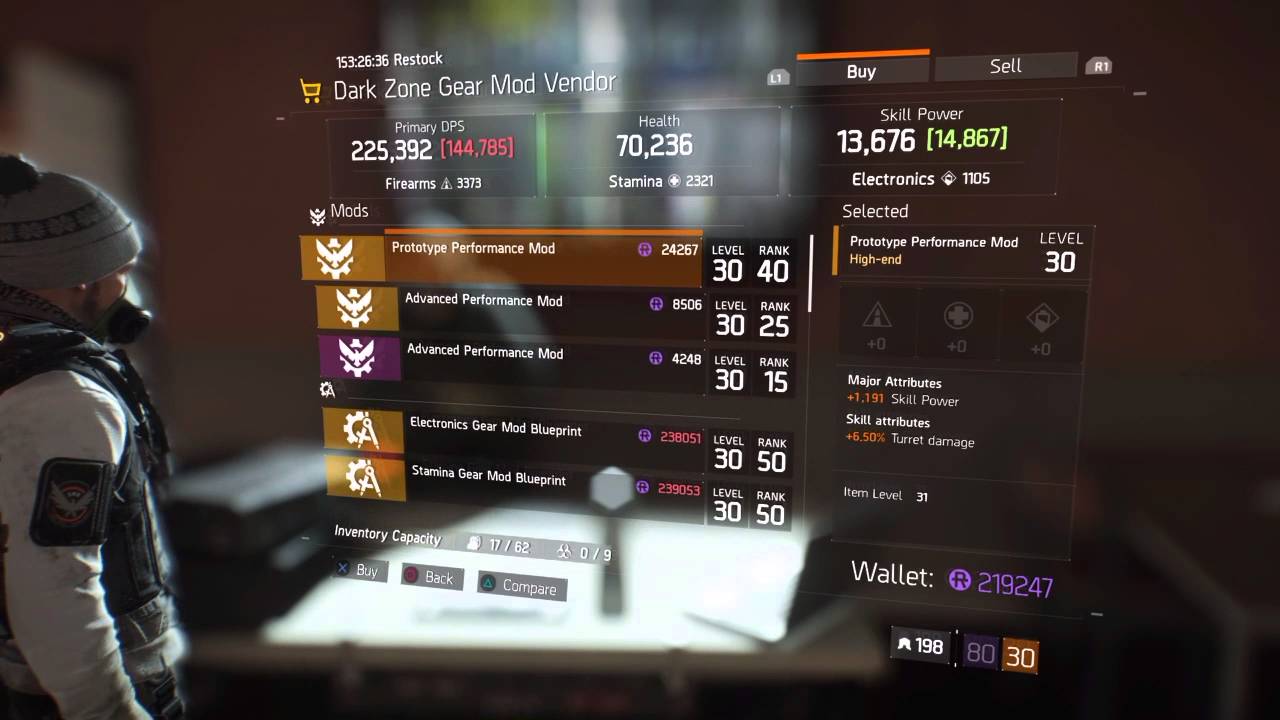 Tom Clancy's The Division: All Dark Zone Vendor Blueprints After Restock Level 32 Gear