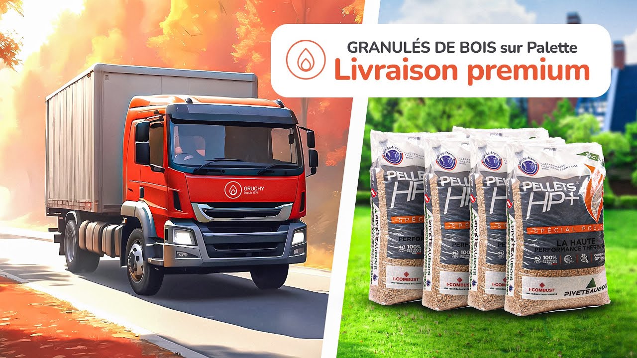 🚚 GRANULÉS DE BOIS sur Palette | Livraison Premium COMBUSTIBLES GRUCHY