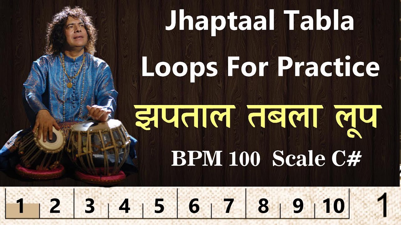 Jhaptaal Tabla Loops For Practice | झपताल तबला लूप | BPM 100 / C# | ANHAD KIRTAN