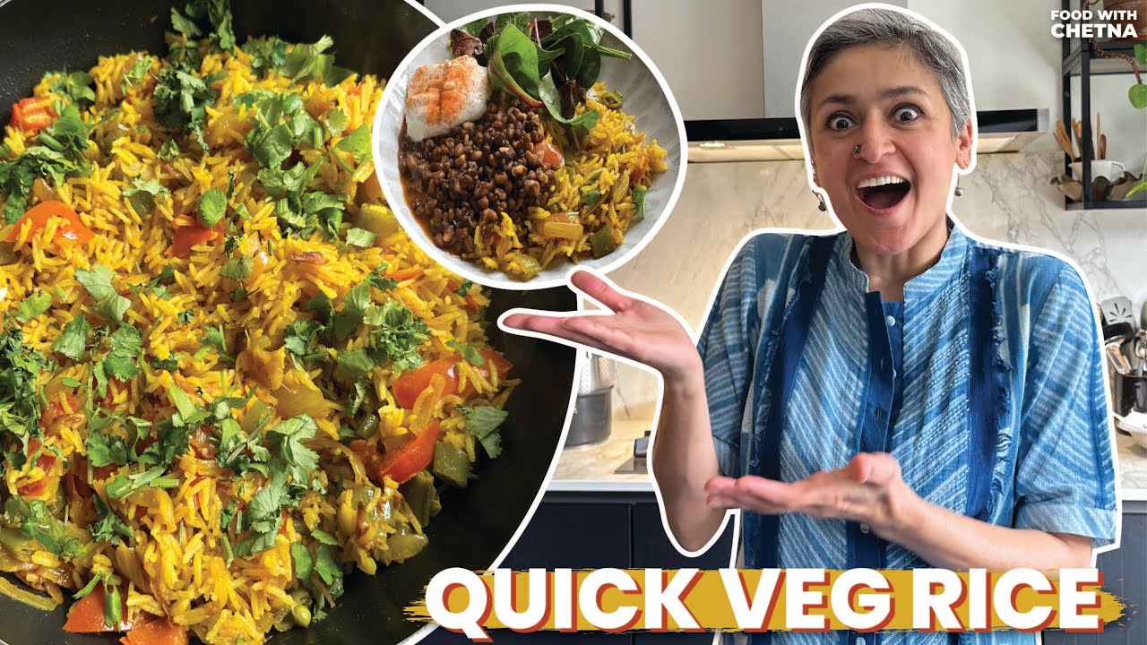 Easy ONE POT fridge raid VEG PULAO ready in minutes | Vegan healthy rice recipe