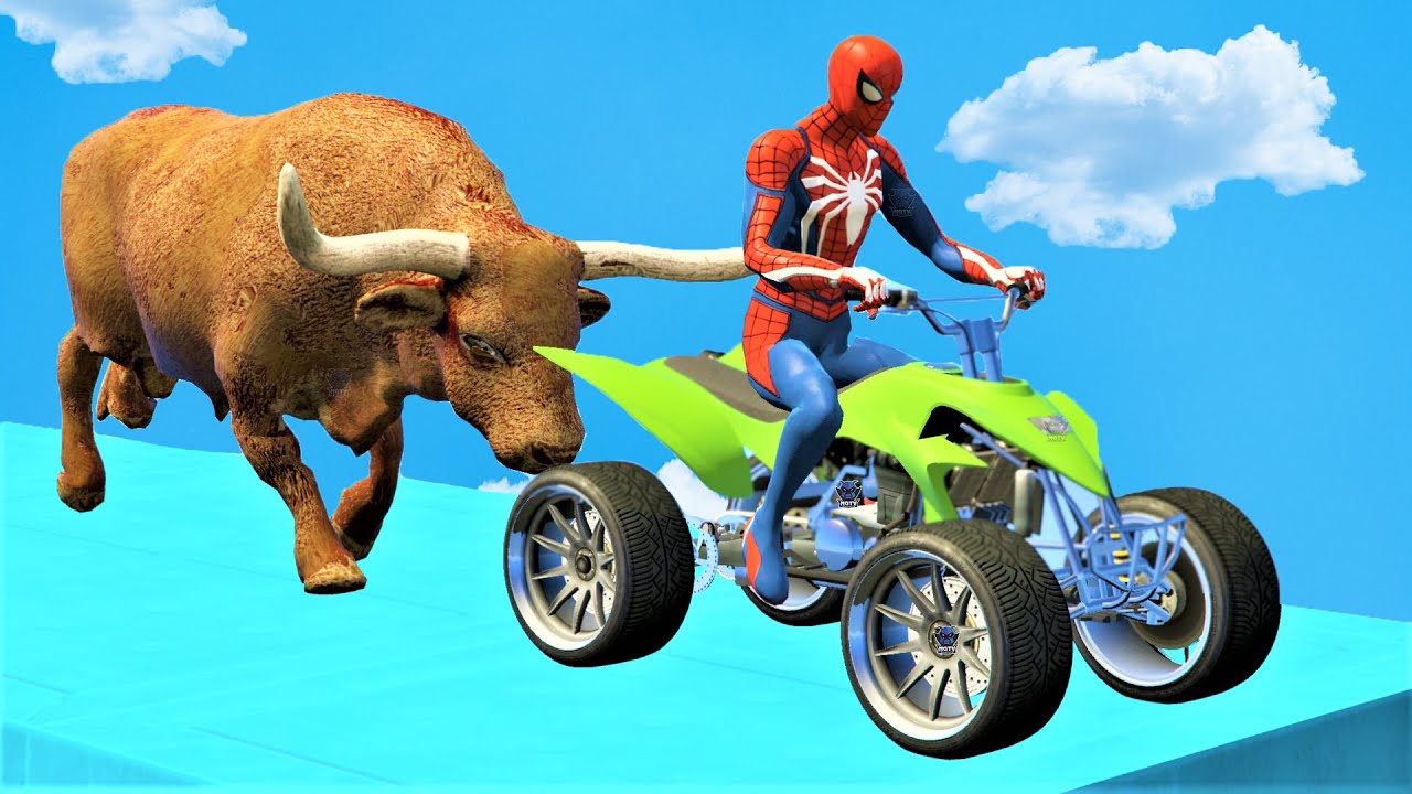 GTA 5 | Bad Bull Surprising Spiderman - Funny Moment