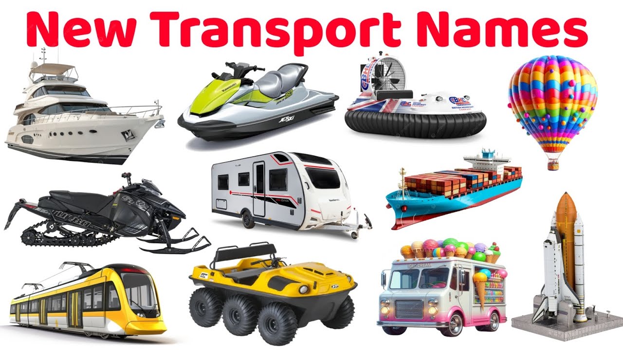 20 परिवहन साधनों के नाम | Learn 20 Transport Names in English | Educational Video