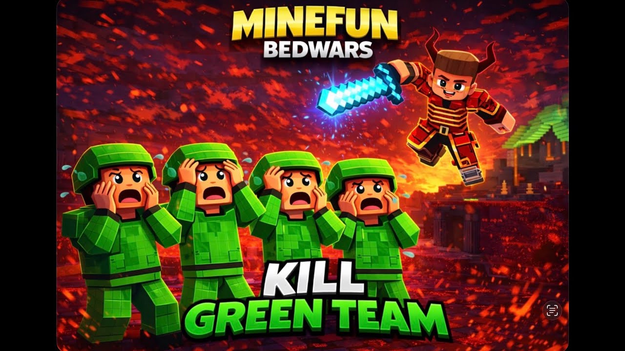I KILL GREEN TEAM ONLY I#bedwars #minefun #minecraft 