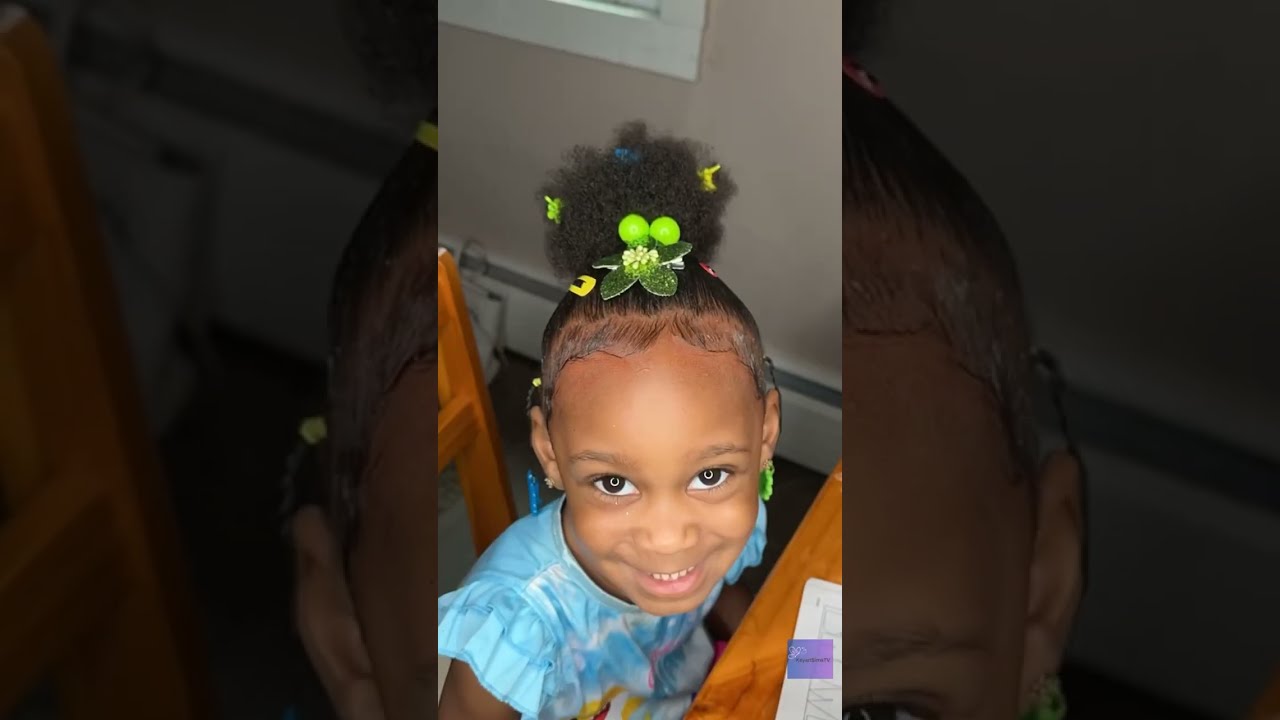 Kids Natural Hairstyles | Cute and Easy Ponytail Hairstyle w/ Edges
