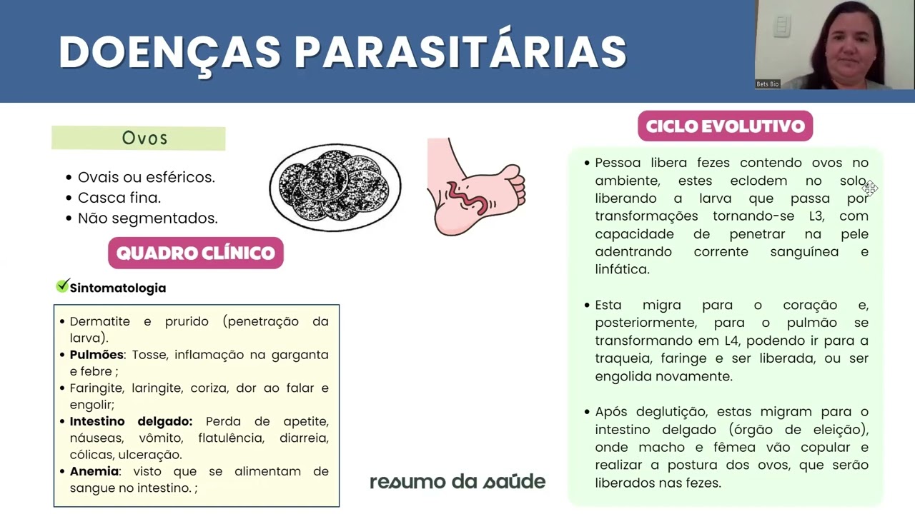 Aula 23   Doen&ccedil;as causadas por vermes Ancilostomose