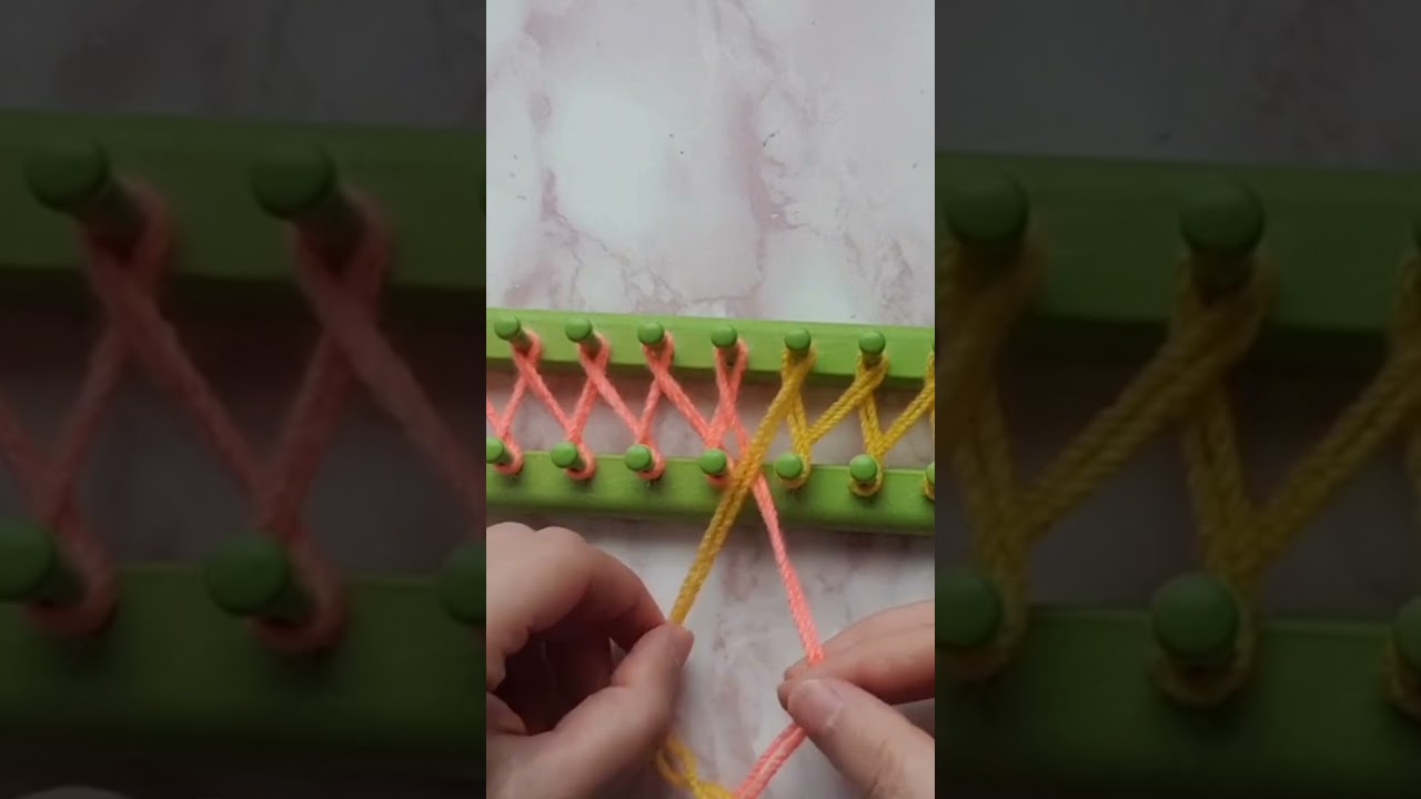 Rectangular Loom knitting For Beginners | حياكة | فن #shorts #knitting