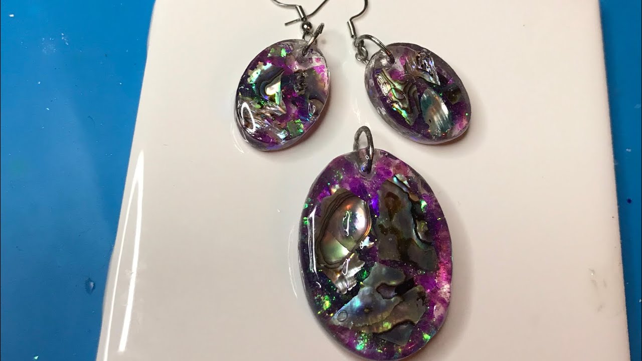 (157) SPARKLE PURPLE PENDANT (UV resin jewelry) HOW TO MAKE IT #resin #resinjewelry #abalone #howto